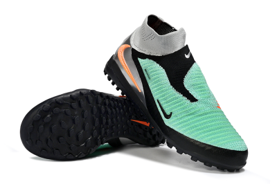 Unisex Nike Phantom 6 Elite High TF Football Shoes - Mint/Coral Orange/Silver Grey