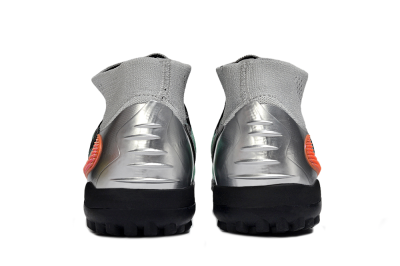 Unisex Nike Phantom 6 Elite High TF Football Shoes - Mint/Coral Orange/Silver Grey