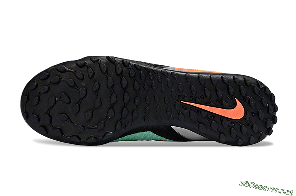 Unisex Nike Phantom 6 Elite High TF Football Shoes - Mint/Coral Orange/Silver Grey 6