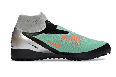 Unisex Nike Phantom 6 Elite High TF Football Shoes - Mint/Coral Orange/Silver Grey