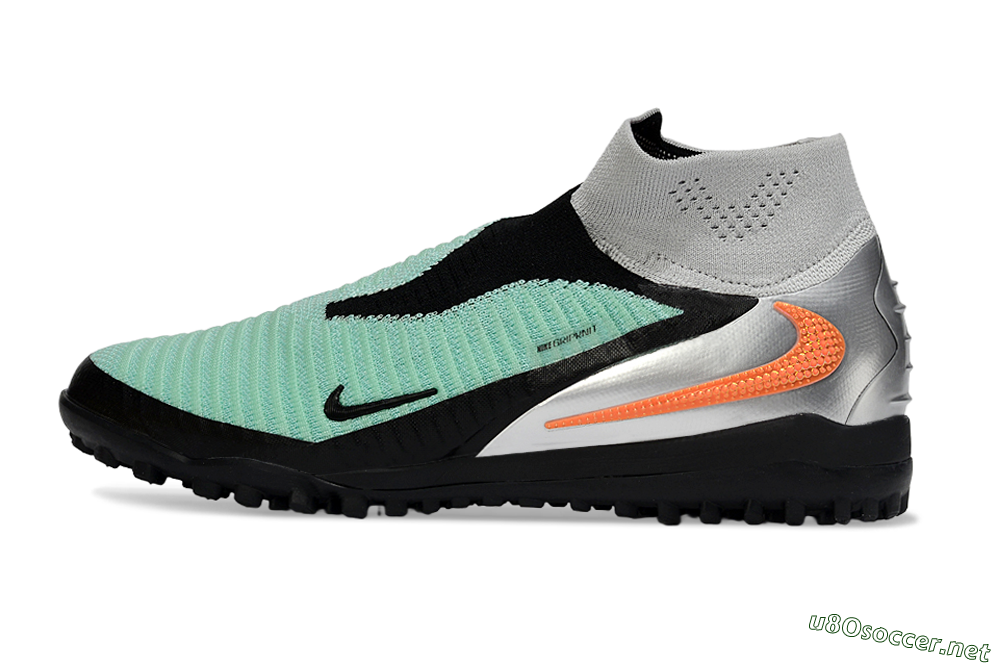 Unisex Nike Phantom 6 Elite High TF Football Shoes - Mint/Coral Orange/Silver Grey 0
