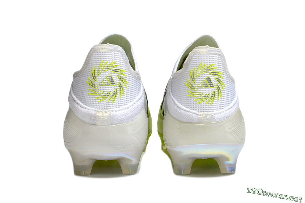 Unisex Adidas F50+ Elite Laceless FG Football Boots - White/Electric Yellow/Iridescent Silver 5