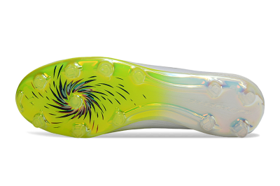 Unisex Adidas F50+ Elite Laceless FG Football Boots - White/Electric Yellow/Iridescent Silver