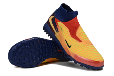 Unisex Nike Phantom 6 Elite High TF Football Shoes - Orange/Fiery Orange/Deep Blue