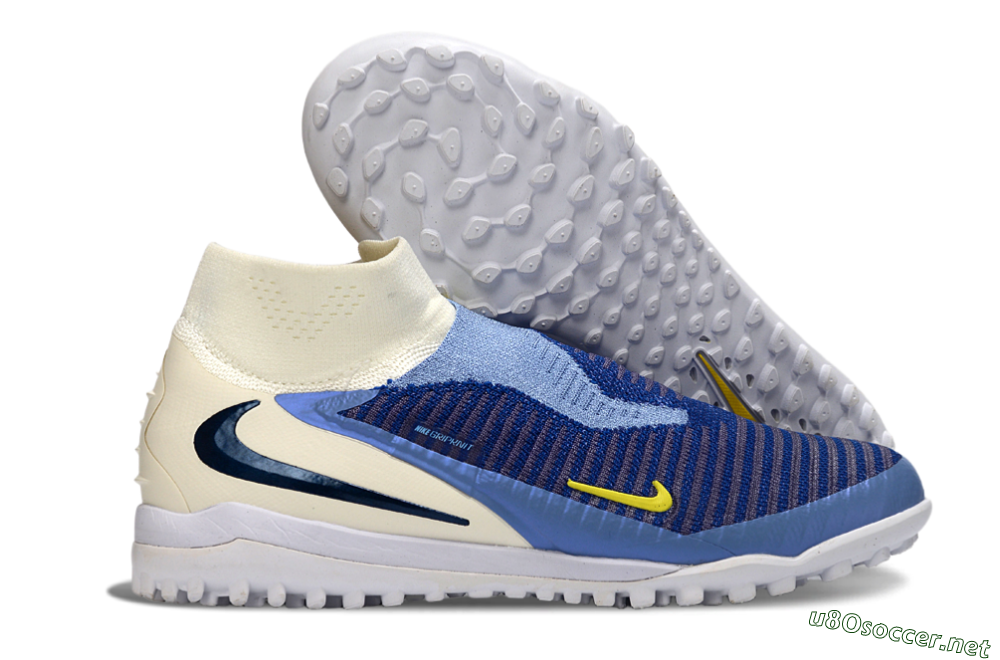 Unisex Nike Phantom 6 Elite High TF Football Shoes - Blue/Light Blue/Navy Blue 2