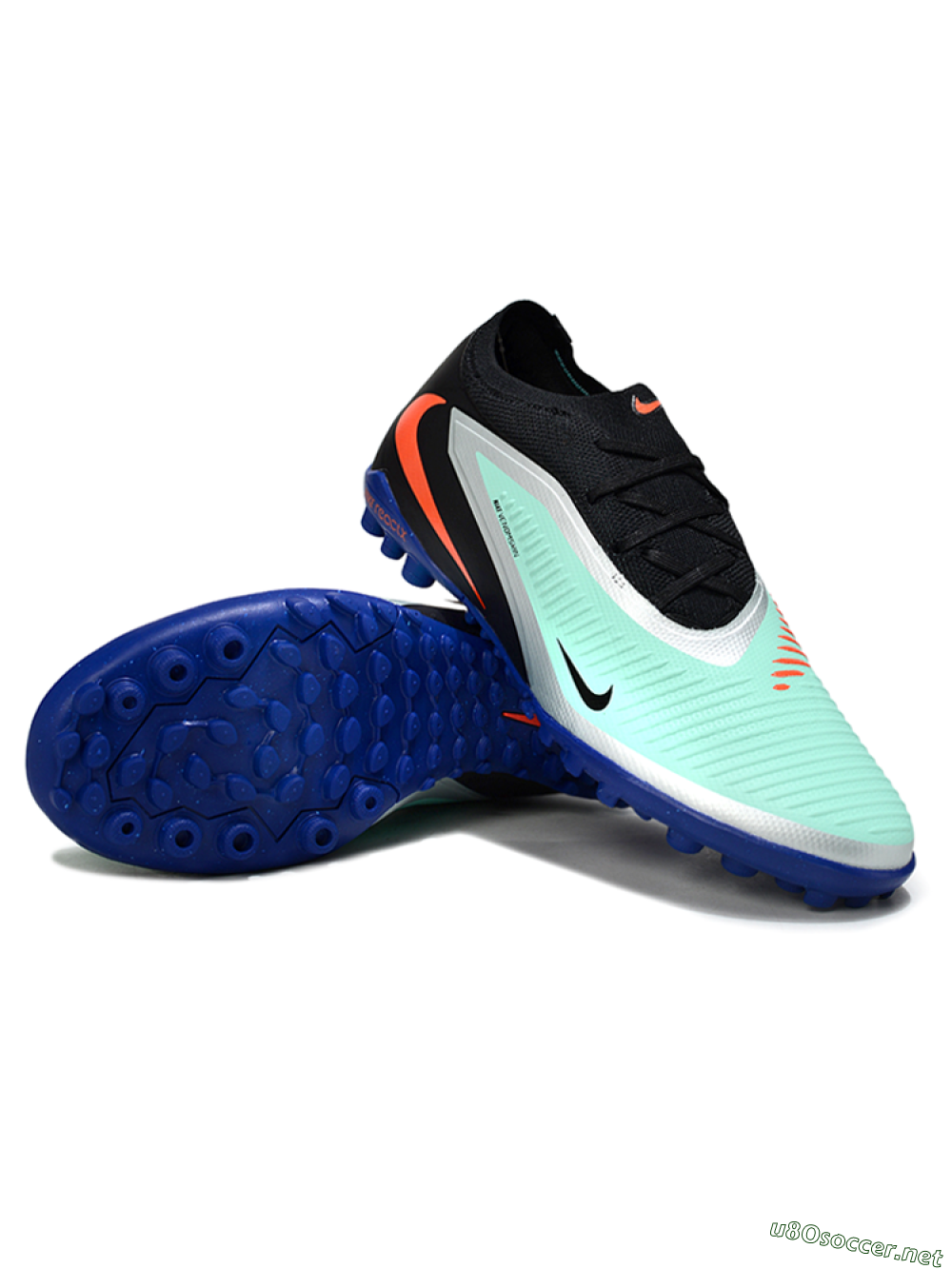 Unisex Nike Phantom 6 Low Elite TF Football Shoes - Aqua/Coral Blue/Slate Black 3