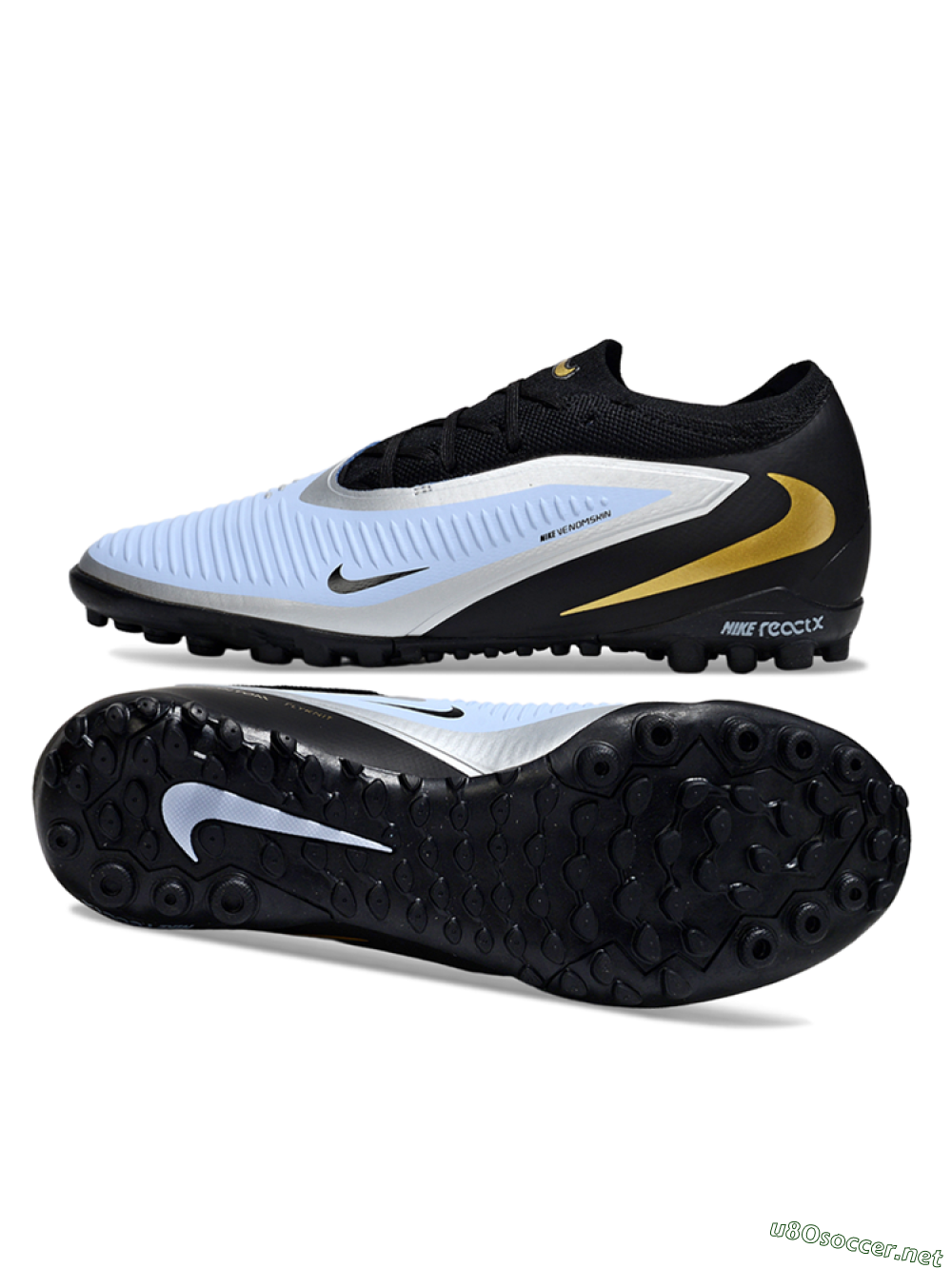 Unisex Nike Phantom 6 Low Elite TF Football Shoes - Blue/Midnight Black/Metallic Gold 1