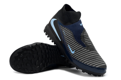 Unisex Nike Phantom 6 Elite TF Football Shoes - Black/Navy Blue/Sky Blue
