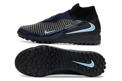Unisex Nike Phantom 6 Elite TF Football Shoes - Black/Navy Blue/Sky Blue