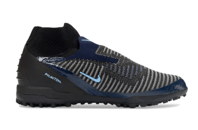 Unisex Nike Phantom 6 Elite TF Football Shoes - Black/Navy Blue/Sky Blue