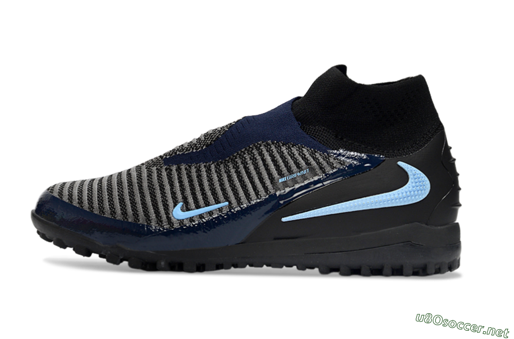 Unisex Nike Phantom 6 Elite TF Football Shoes - Black/Navy Blue/Sky Blue 0