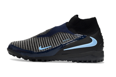 Unisex Nike Phantom 6 Elite TF Football Shoes - Black/Navy Blue/Sky Blue