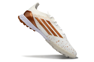 Men's Adidas F50 Pro TF Football Shoes - White/Copper Gold/White