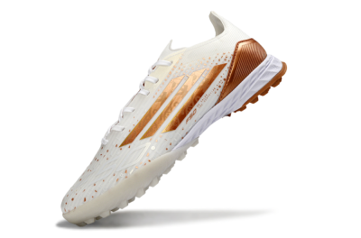 Men's Adidas F50 Pro TF Football Shoes - White/Copper Gold/White