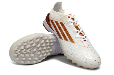 Men's Adidas F50 Pro TF Football Shoes - White/Copper Gold/White