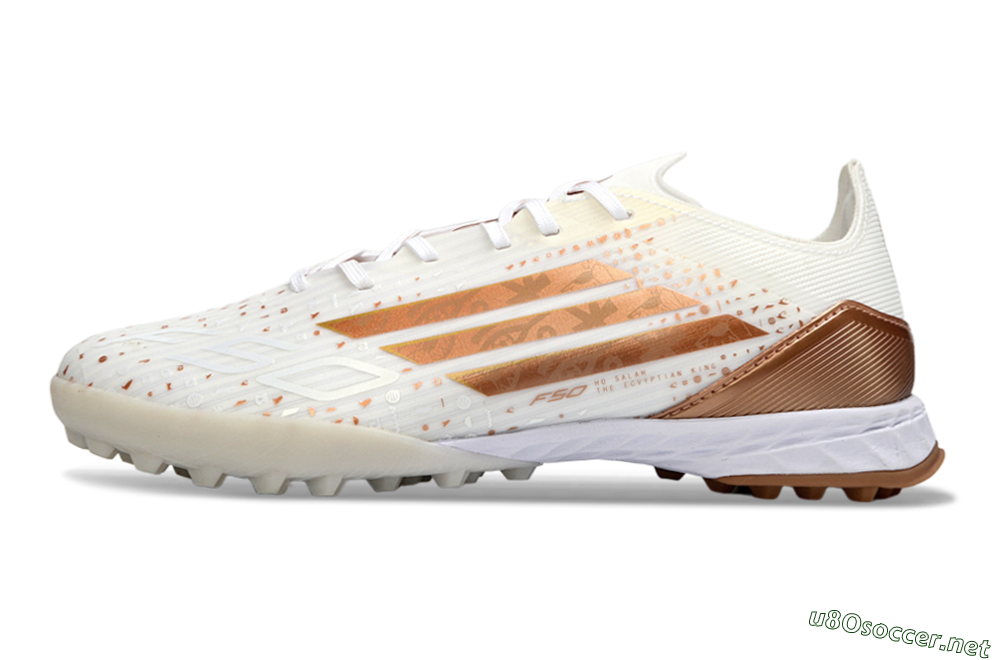 Men's Adidas F50 Pro TF Football Shoes - White/Copper Gold/White 0
