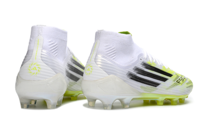Men's Adidas F50 Pro Mid FG Football Boots - Yellow/Vibrant Lime/Sleek White