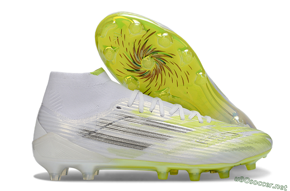 Men's Adidas F50 Pro Mid FG Football Boots - Yellow/Vibrant Lime/Sleek White 2