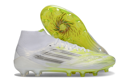 Men's Adidas F50 Pro Mid FG Football Boots - Yellow/Vibrant Lime/Sleek White