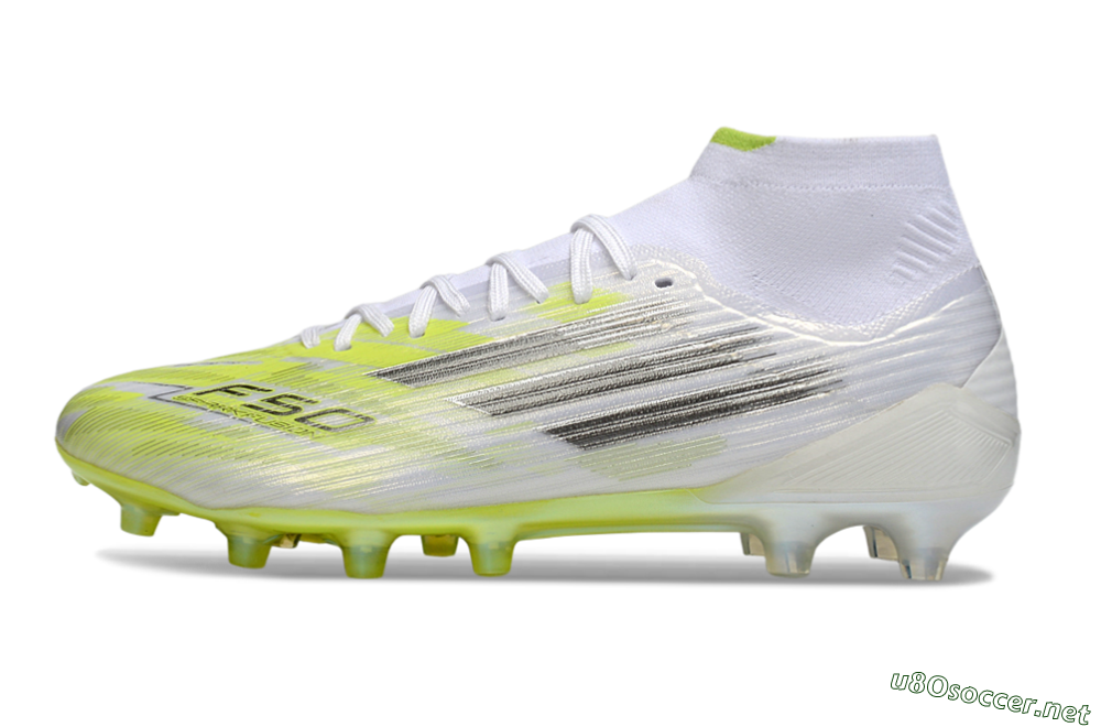 Men's Adidas F50 Pro Mid FG Football Boots - Yellow/Vibrant Lime/Sleek White 0