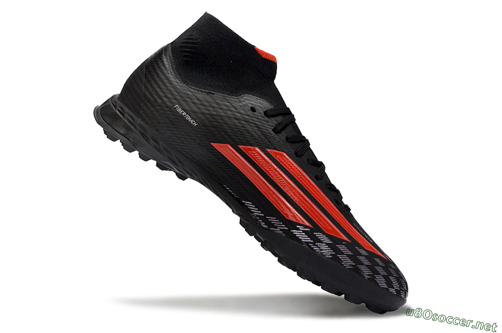 Men's Adidas F50 Pro Mid TF Football Shoes - Black/Fiery Red/Graphite Black 4
