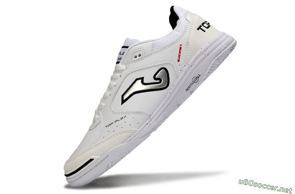 Men's Joma Top Flex IC Football Shoes - White/Black/Gray 5