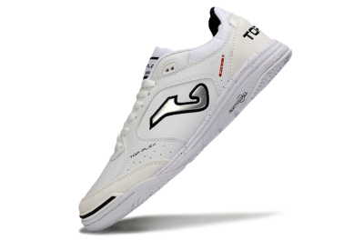 Men's Joma Top Flex IC Football Shoes - White/Black/Gray