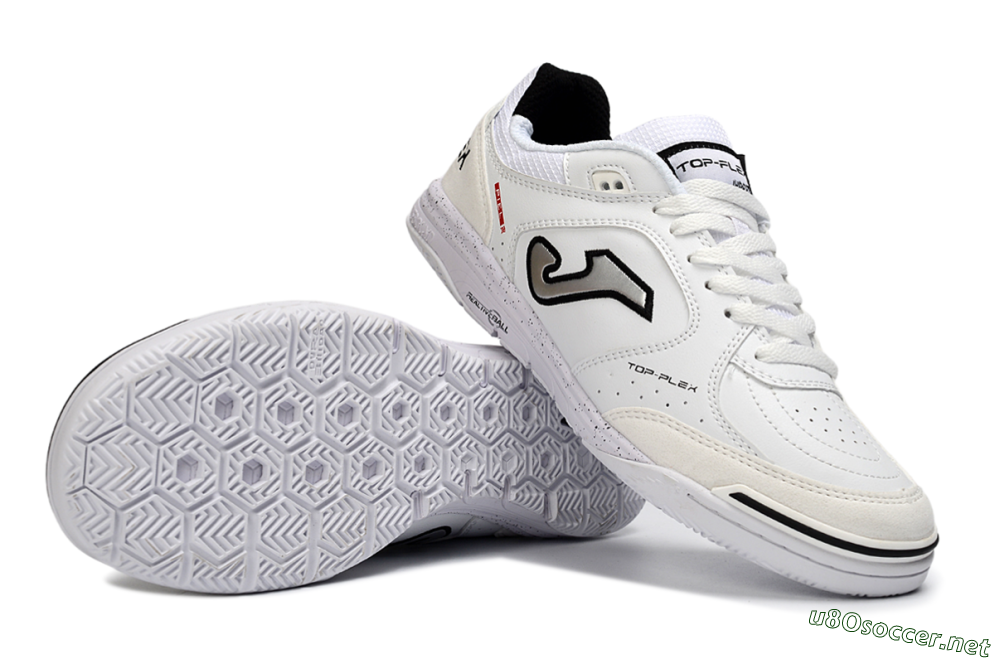 Men's Joma Top Flex IC Football Shoes - White/Black/Gray 1