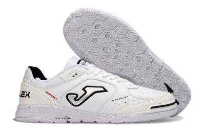 Men's Joma Top Flex IC Football Shoes - White/Black/Gray