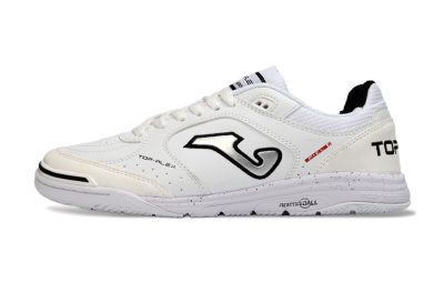 Men's Joma Top Flex IC Football Shoes - White/Black/Gray