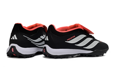 Men's Adidas Predator 25 Elite Fold-Over Tongue TF Football Shoes - Black/Fiery Red/White