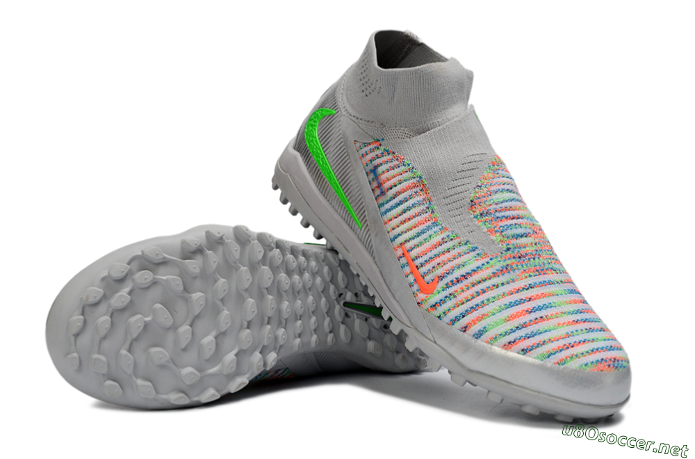 Unisex Nike Phantom 6 Elite TF Football Shoes - Grey/Electric Green/Pink Sport 3