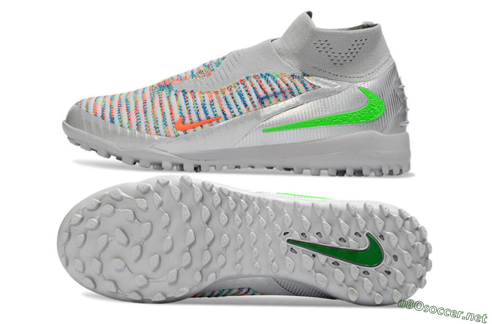 Unisex Nike Phantom 6 Elite TF Football Shoes - Grey/Electric Green/Pink Sport 1