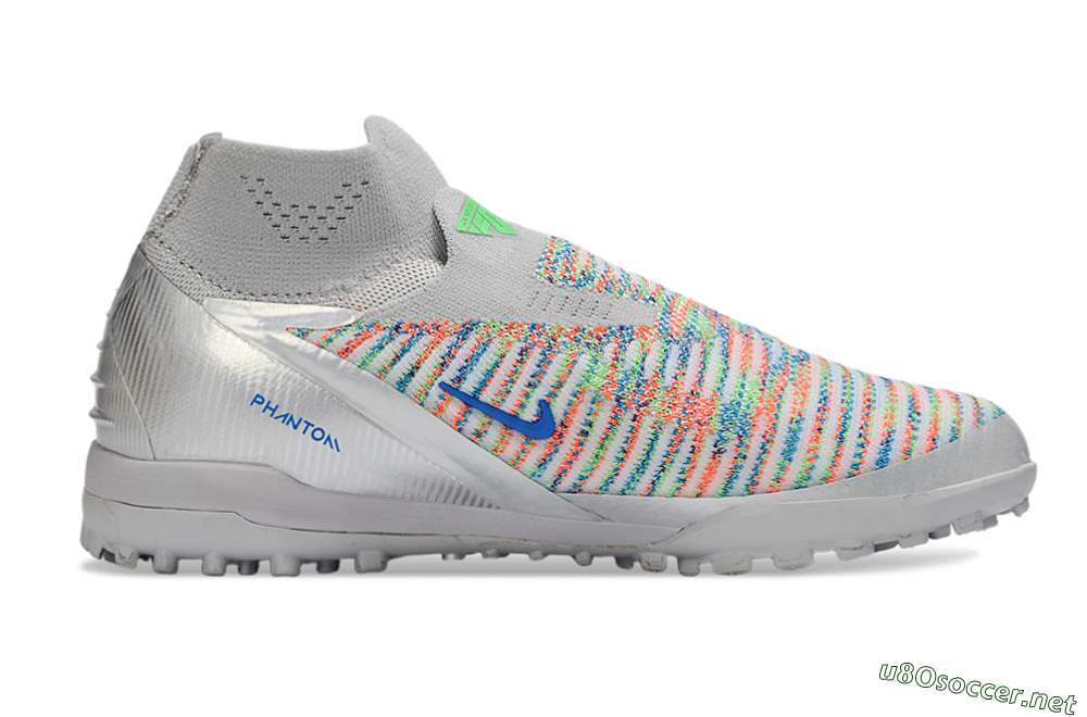 Unisex Nike Phantom 6 Elite TF Football Shoes - Grey/Electric Green/Pink Sport 7