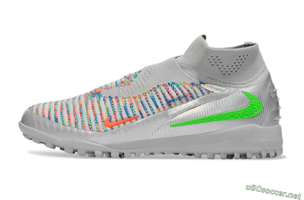 Unisex Nike Phantom 6 Elite TF Football Shoes - Grey/Electric Green/Pink Sport 0