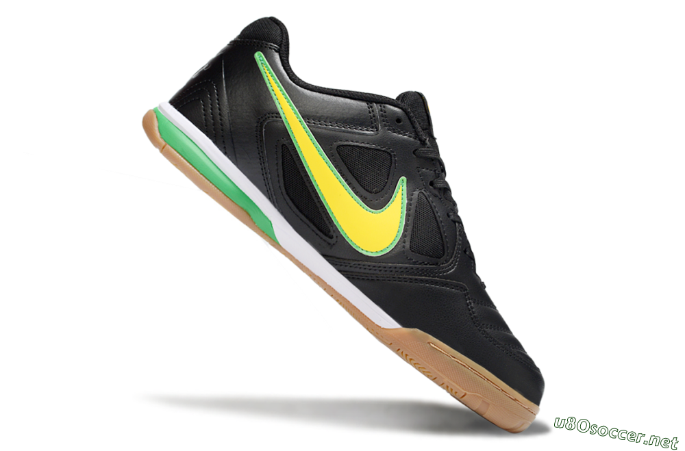 Men's Supreme x Nike SB Gato IC Football Shoes - Black/Lime Green/Yellow Glow 4