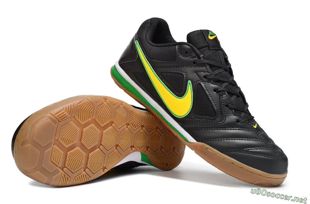 Men's Supreme x Nike SB Gato IC Football Shoes - Black/Lime Green/Yellow Glow 1