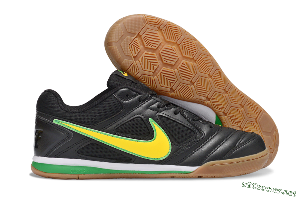 Men's Supreme x Nike SB Gato IC Football Shoes - Black/Lime Green/Yellow Glow 2