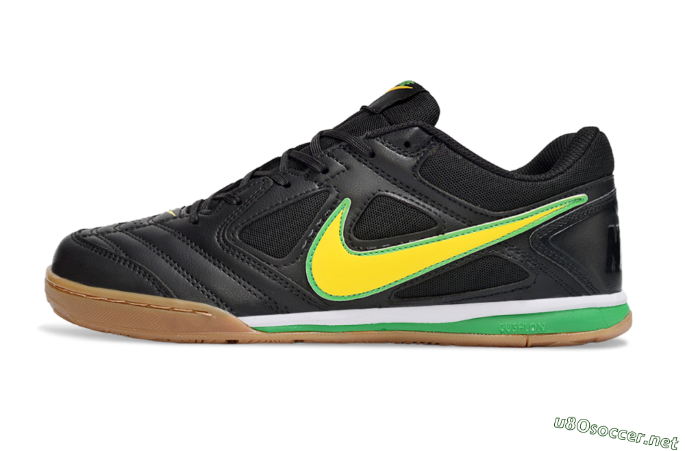 Men's Supreme x Nike SB Gato IC Football Shoes - Black/Lime Green/Yellow Glow 0
