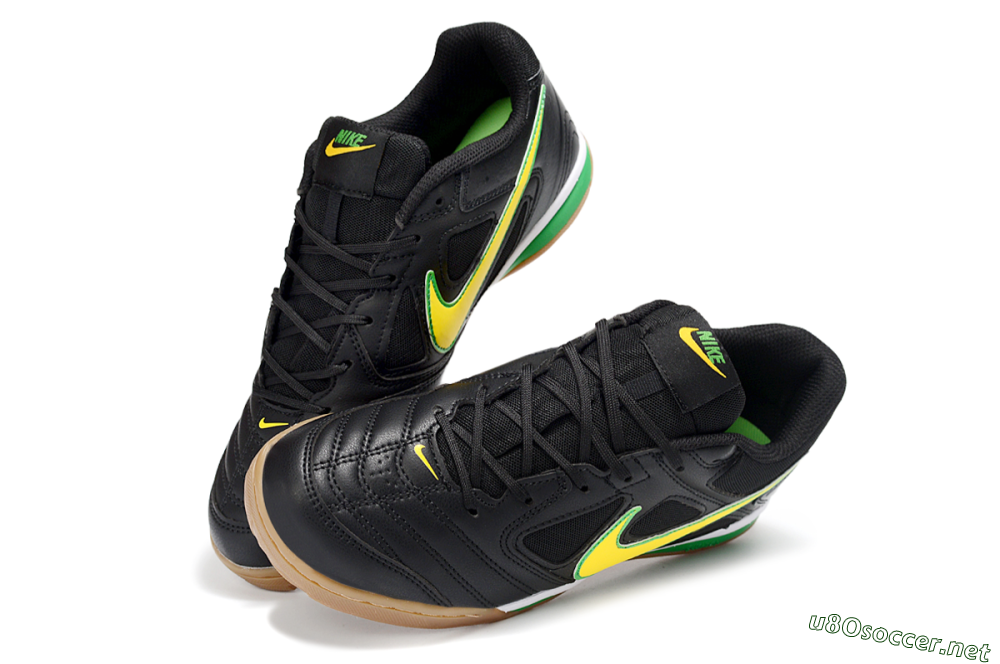 Men's Supreme x Nike SB Gato IC Football Shoes - Black/Lime Green/Yellow Glow 3