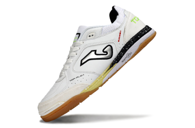 Men's Joma Top Flex IC Football Shoes - White/Black/Neon Green
