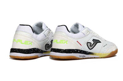 Men's Joma Top Flex IC Football Shoes - White/Black/Neon Green