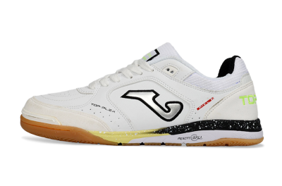 Men's Joma Top Flex IC Football Shoes - White/Black/Neon Green