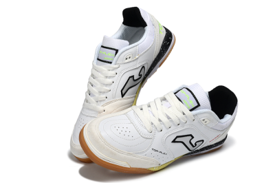 Men's Joma Top Flex IC Football Shoes - White/Black/Neon Green
