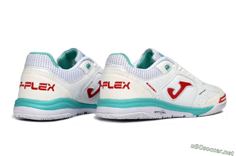 Men's Joma Top Flex IC Football Shoes - White/Aqua Blue/Red 6