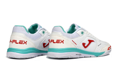 Men's Joma Top Flex IC Football Shoes - White/Aqua Blue/Red