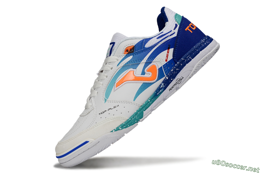 Men's Joma Top Flex IC Football Shoes - Blue/Ocean Blue/Splashing Coral 5