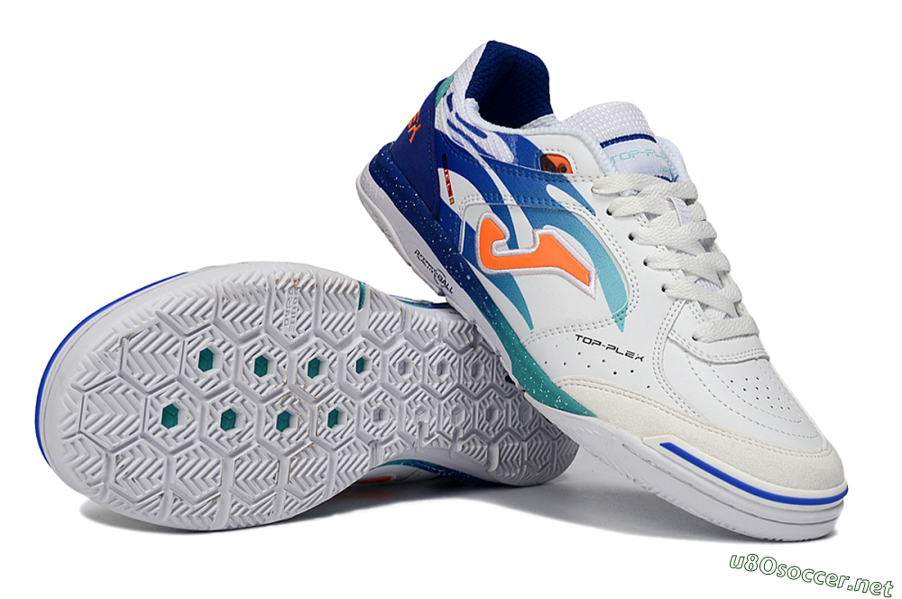 Men's Joma Top Flex IC Football Shoes - Blue/Ocean Blue/Splashing Coral 1