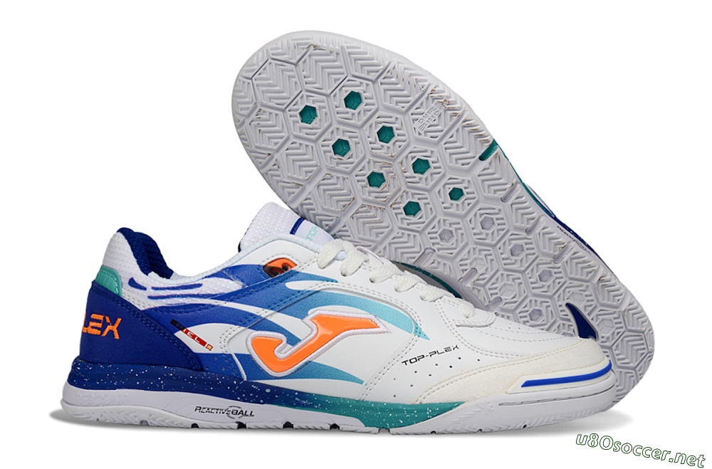 Men's Joma Top Flex IC Football Shoes - Blue/Ocean Blue/Splashing Coral 2