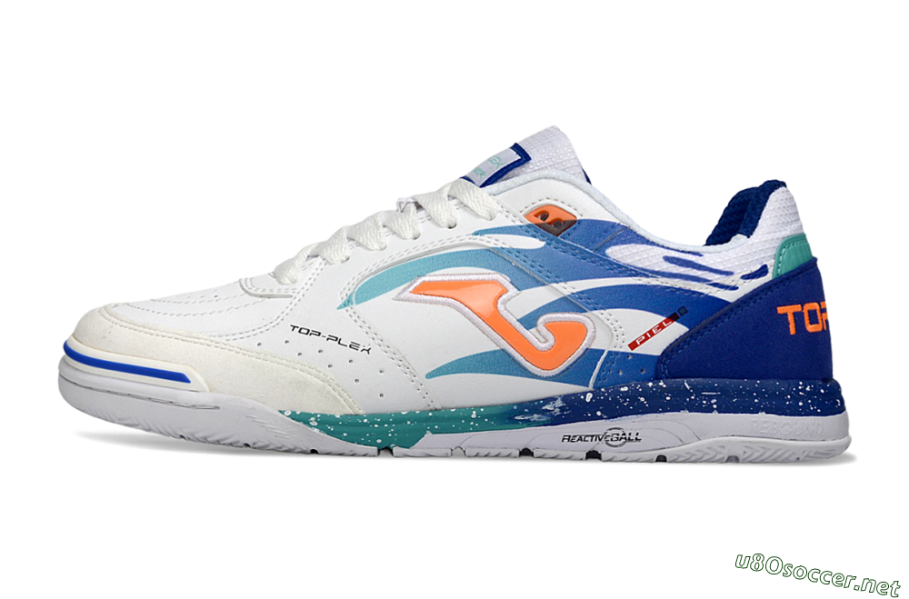 Men's Joma Top Flex IC Football Shoes - Blue/Ocean Blue/Splashing Coral 0